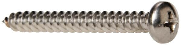 Value Collection - #8 Pan Head Phillips Sheet Metal Screw - Stainless Steel, 1-1/2" Length Under Head, Grade 316 - Benchmark Tooling