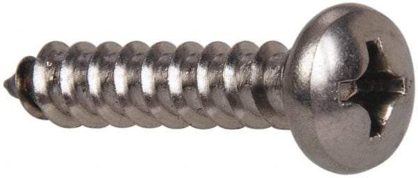 Value Collection - #10 Pan Head Phillips Sheet Metal Screw - Stainless Steel, 1-1/4" Length Under Head, Grade 316 - Benchmark Tooling