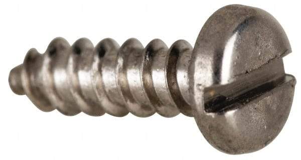 Value Collection - #4 Pan Head Slotted Sheet Metal Screw - Stainless Steel, 3/8" Length Under Head, Grade 316 - Benchmark Tooling