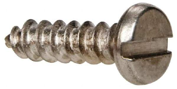 Value Collection - #6 Pan Head Slotted Sheet Metal Screw - Stainless Steel, 1/2" Length Under Head, Grade 316 - Benchmark Tooling
