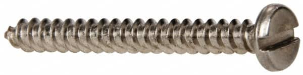 Value Collection - #6 Pan Head Slotted Sheet Metal Screw - Stainless Steel, 1-1/4" Length Under Head, Grade 316 - Benchmark Tooling