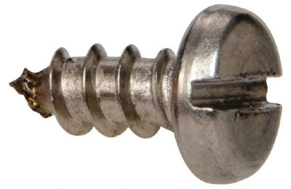 Value Collection - #8 Pan Head Slotted Sheet Metal Screw - Stainless Steel, 3/8" Length Under Head, Grade 316 - Benchmark Tooling