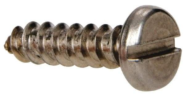 Value Collection - #8 Pan Head Slotted Sheet Metal Screw - Stainless Steel, 5/8" Length Under Head, Grade 316 - Benchmark Tooling