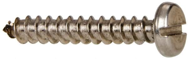 Value Collection - #8 Pan Head Slotted Sheet Metal Screw - Stainless Steel, 1" Length Under Head, Grade 316 - Benchmark Tooling