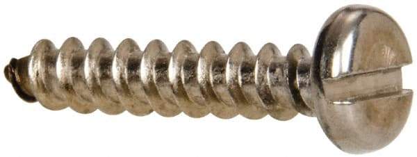Value Collection - #10 Pan Head Slotted Sheet Metal Screw - Stainless Steel, 1" Length Under Head, Grade 316 - Benchmark Tooling