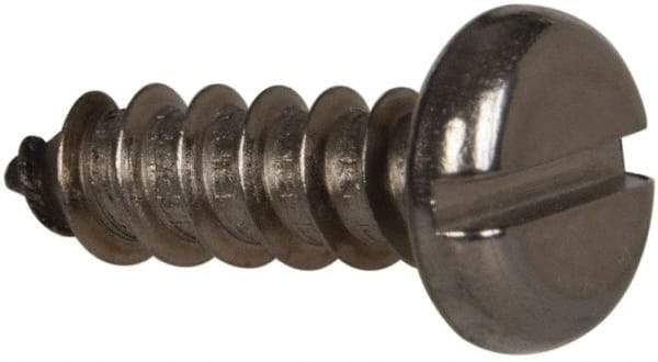 Value Collection - #12 Pan Head Slotted Sheet Metal Screw - Stainless Steel, 3/4" Length Under Head, Grade 316 - Benchmark Tooling