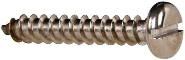 Value Collection - #14 Pan Head Slotted Sheet Metal Screw - Stainless Steel, 1-1/2" Length Under Head, Grade 316 - Benchmark Tooling