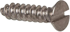 Value Collection - #4 Flat Head Slotted Sheet Metal Screw - Stainless Steel, 1/2" OAL, Grade 316 - Benchmark Tooling