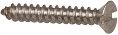 Value Collection - #4 Flat Head Slotted Sheet Metal Screw - Stainless Steel, 3/4" OAL, Grade 316 - Benchmark Tooling