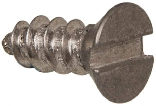 Value Collection - #6 Flat Head Slotted Sheet Metal Screw - Stainless Steel, 3/8" OAL, Grade 316 - Benchmark Tooling