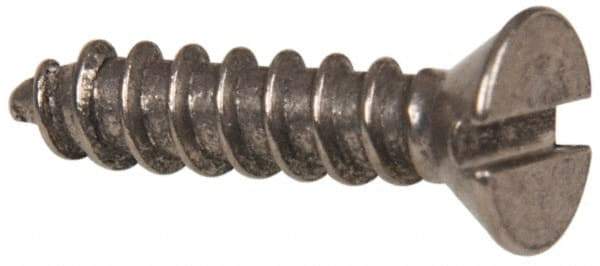 Value Collection - #6 Flat Head Slotted Sheet Metal Screw - Stainless Steel, 5/8" OAL, Grade 316 - Benchmark Tooling