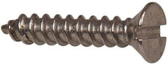 Value Collection - #6 Flat Head Slotted Sheet Metal Screw - Stainless Steel, 3/4" OAL, Grade 316 - Benchmark Tooling