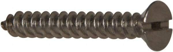 Value Collection - #6 Flat Head Slotted Sheet Metal Screw - Stainless Steel, 1" OAL, Grade 316 - Benchmark Tooling