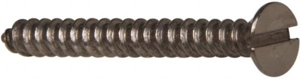 Value Collection - #6 Flat Head Slotted Sheet Metal Screw - Stainless Steel, 1-1/4" OAL, Grade 316 - Benchmark Tooling