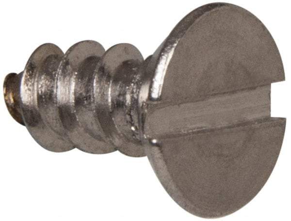 Value Collection - #8 Flat Head Slotted Sheet Metal Screw - Stainless Steel, 3/8" OAL, Grade 316 - Benchmark Tooling