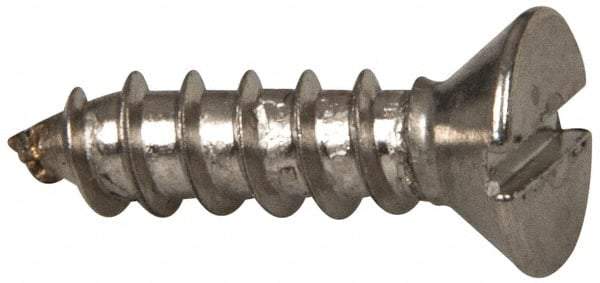 Value Collection - #8 Flat Head Slotted Sheet Metal Screw - Stainless Steel, 5/8" OAL, Grade 316 - Benchmark Tooling