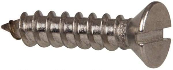 Value Collection - #8 Flat Head Slotted Sheet Metal Screw - Stainless Steel, 3/4" OAL, Grade 316 - Benchmark Tooling