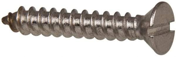 Value Collection - #8 Flat Head Slotted Sheet Metal Screw - Stainless Steel, 1" OAL, Grade 316 - Benchmark Tooling