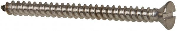 Value Collection - #8 Flat Head Slotted Sheet Metal Screw - Stainless Steel, 2" OAL, Grade 316 - Benchmark Tooling