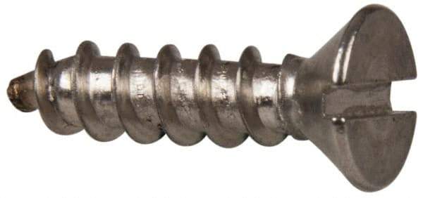 Value Collection - #10 Flat Head Slotted Sheet Metal Screw - Stainless Steel, 3/4" OAL, Grade 316 - Benchmark Tooling