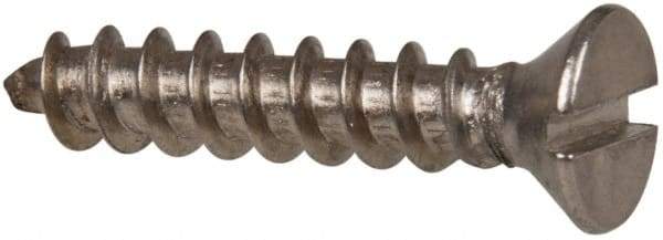 Value Collection - #10 Flat Head Slotted Sheet Metal Screw - Stainless Steel, 1" OAL, Grade 316 - Benchmark Tooling