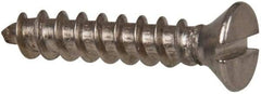 Value Collection - #10 Flat Head Slotted Sheet Metal Screw - Stainless Steel, 1" OAL, Grade 316 - Benchmark Tooling