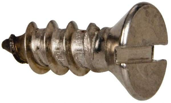Value Collection - #14 Flat Head Slotted Sheet Metal Screw - Stainless Steel, 3/4" OAL, Grade 316 - Benchmark Tooling