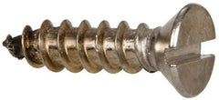 Value Collection - #14 Flat Head Slotted Sheet Metal Screw - Stainless Steel, 1" OAL, Grade 316 - Benchmark Tooling