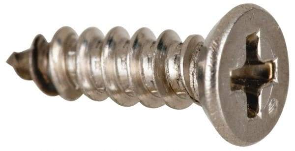 Value Collection - #10 Flat Head Phillips Sheet Metal Screw - Stainless Steel, 1-1/2" OAL, Grade 316 - Benchmark Tooling