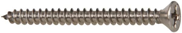 Value Collection - #6 Flat Head Phillips Sheet Metal Screw - Stainless Steel, 1-1/2" OAL, Grade 316 - Benchmark Tooling