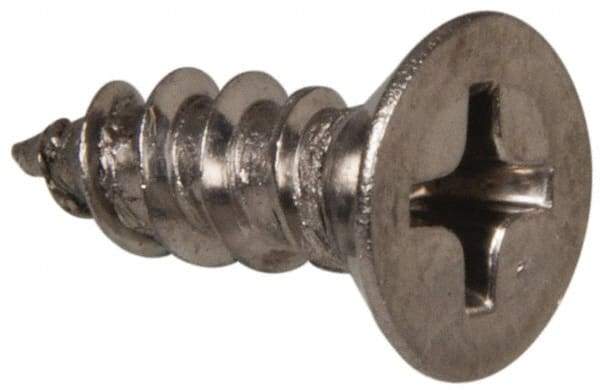 Value Collection - #8 Flat Head Phillips Sheet Metal Screw - Stainless Steel, 1/2" OAL, Grade 316 - Benchmark Tooling
