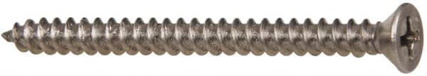 Value Collection - #8 Flat Head Phillips Sheet Metal Screw - Stainless Steel, 2" OAL, Grade 316 - Benchmark Tooling