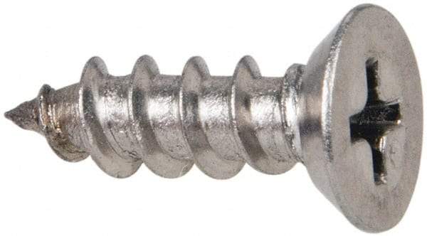 Value Collection - #10 Flat Head Phillips Sheet Metal Screw - Stainless Steel, 5/8" OAL, Grade 316 - Benchmark Tooling