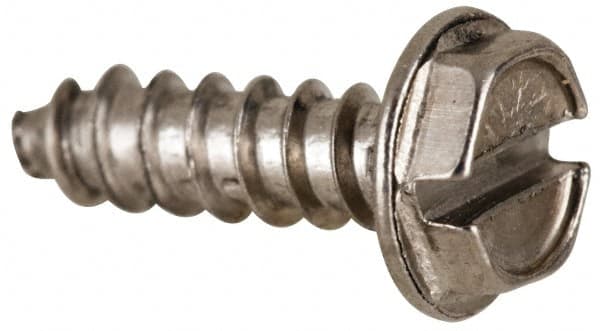 Value Collection - #10 Hex Washer Head Slotted Sheet Metal Screw - Stainless Steel, 1-1/4" Length Under Head, Grade 316 - Benchmark Tooling