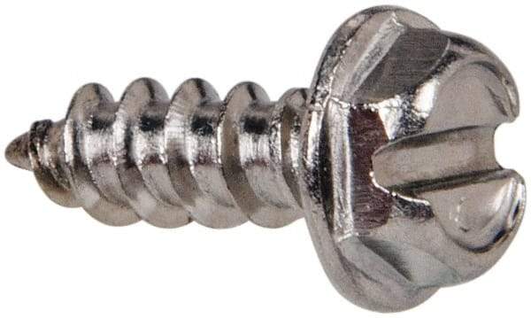 Value Collection - #8 Hex Washer Head Slotted Sheet Metal Screw - Stainless Steel, 1/2" Length Under Head, Grade 316 - Benchmark Tooling