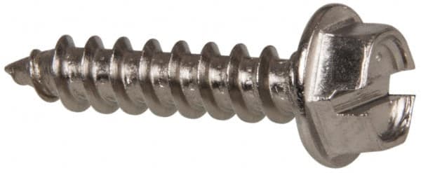 Value Collection - #8 Hex Washer Head Slotted Sheet Metal Screw - Stainless Steel, 3/4" Length Under Head, Grade 316 - Benchmark Tooling