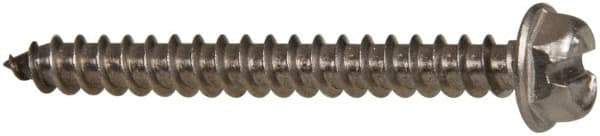 Value Collection - #8 Hex Washer Head Slotted Sheet Metal Screw - Stainless Steel, 1-1/2" Length Under Head, Grade 316 - Benchmark Tooling