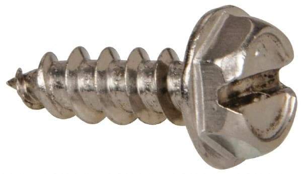Value Collection - #10 Hex Washer Head Slotted Sheet Metal Screw - Stainless Steel, 5/8" Length Under Head, Grade 316 - Benchmark Tooling