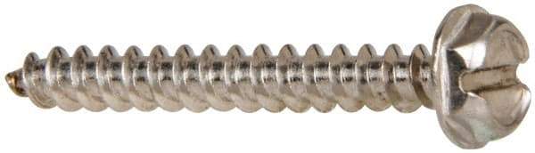 Value Collection - #10 Hex Washer Head Slotted Sheet Metal Screw - Stainless Steel, 3/4" Length Under Head, Grade 316 - Benchmark Tooling