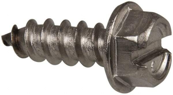 Value Collection - #14 Hex Washer Head Slotted Sheet Metal Screw - Stainless Steel, 3/4" Length Under Head, Grade 316 - Benchmark Tooling