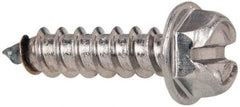 Value Collection - #14 Hex Washer Head Slotted Sheet Metal Screw - Stainless Steel, 1" Length Under Head, Grade 316 - Benchmark Tooling