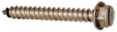 Value Collection - #14 Hex Washer Head Slotted Sheet Metal Screw - Stainless Steel, 2" Length Under Head, Grade 316 - Benchmark Tooling
