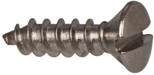 Value Collection - #6 Oval Head Slotted Sheet Metal Screw - Stainless Steel, 1/2" OAL, Grade 316 - Benchmark Tooling