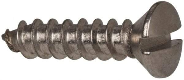 Value Collection - #6 Oval Head Slotted Sheet Metal Screw - Stainless Steel, 5/8" OAL, Grade 316 - Benchmark Tooling