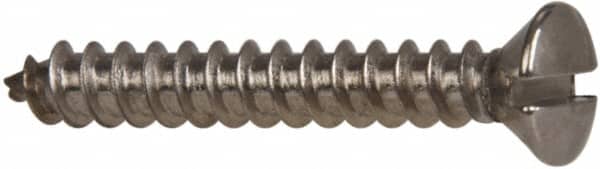 Value Collection - #6 Oval Head Slotted Sheet Metal Screw - Stainless Steel, 1" OAL, Grade 316 - Benchmark Tooling