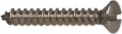 Value Collection - #6 Oval Head Slotted Sheet Metal Screw - Stainless Steel, 1" OAL, Grade 316 - Benchmark Tooling