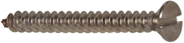 Value Collection - #6 Oval Head Slotted Sheet Metal Screw - Stainless Steel, 1-1/4" OAL, Grade 316 - Benchmark Tooling