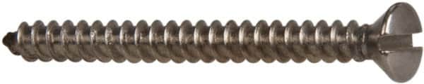 Value Collection - #6 Oval Head Slotted Sheet Metal Screw - Stainless Steel, 1-1/2" OAL, Grade 316 - Benchmark Tooling