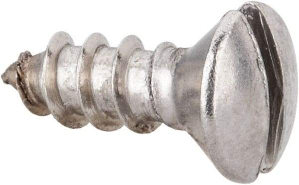 Value Collection - #8 Oval Head Slotted Sheet Metal Screw - Stainless Steel, 1/2" OAL, Grade 316 - Benchmark Tooling