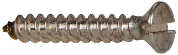 Value Collection - #8 Oval Head Slotted Sheet Metal Screw - Stainless Steel, 1" OAL, Grade 316 - Benchmark Tooling